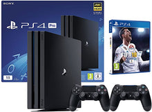 Charger l'image dans la galerie, PS4 Pro 2 Manette + FIFA 18 (1To, Noir, 2X Dualshock V2) - BeautyCorrection